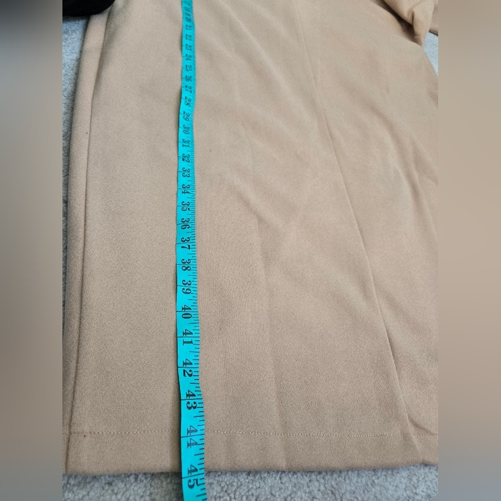 Suzanne Betro Camel Draped Long Lightweight Coat. Size 1X - Picture 12 of 13